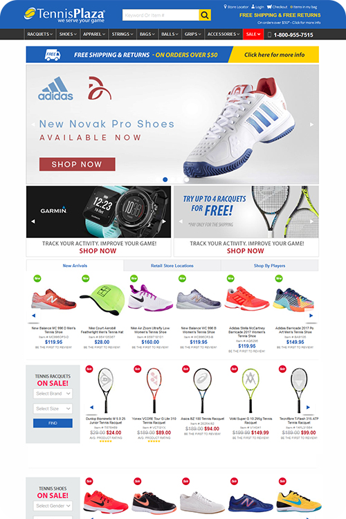 Tennis Plaza Website Design